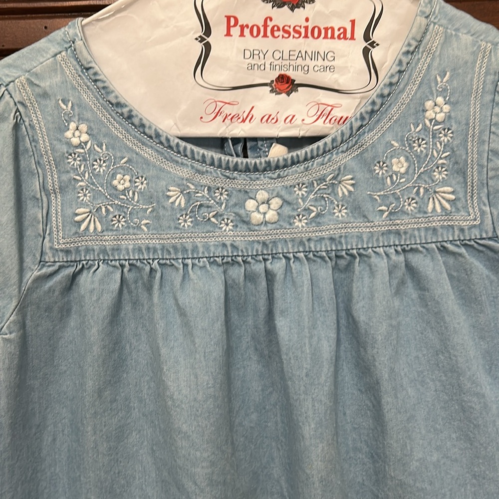 Kids Chambray Denim Dress - Picture 2 of 7